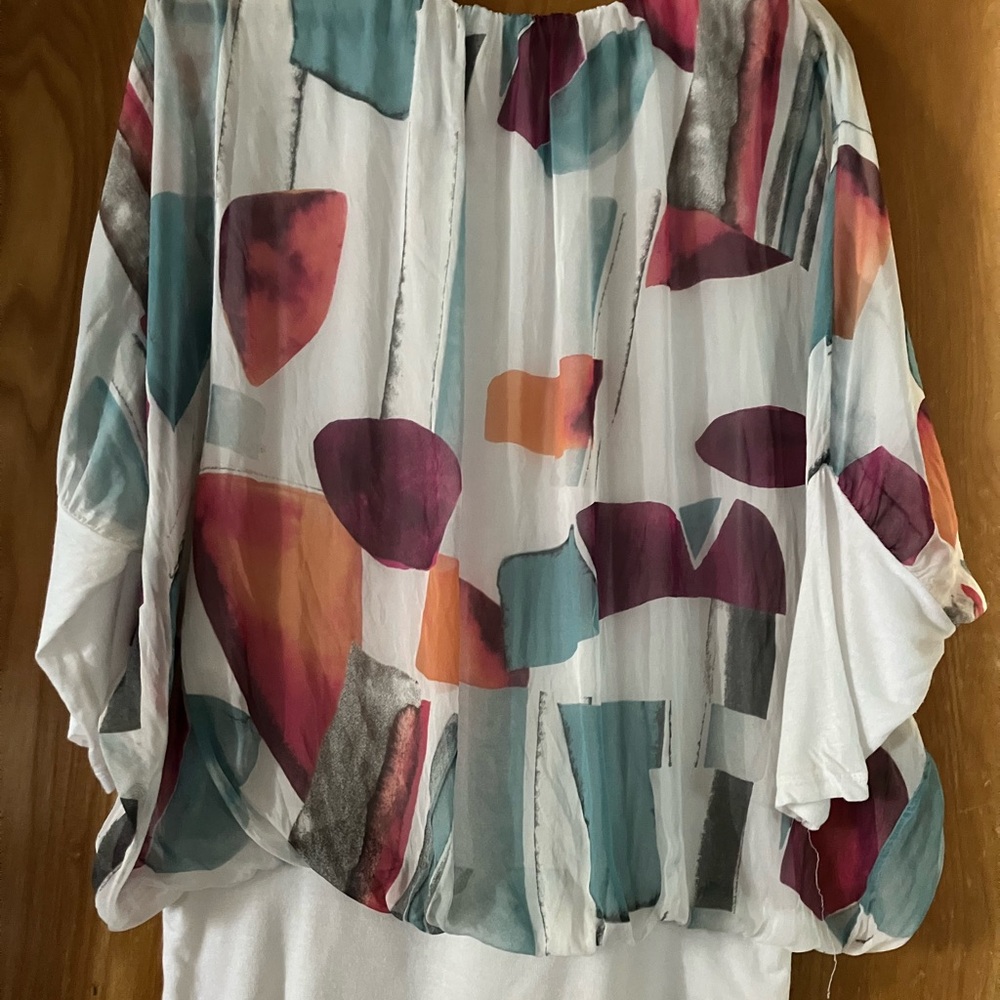Elegant Multicolor Blouse with Abstract Design